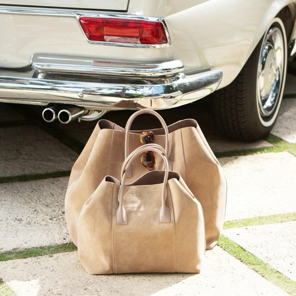 Aerin Suede Oversized Weekender Bag - Picture 12 of 13